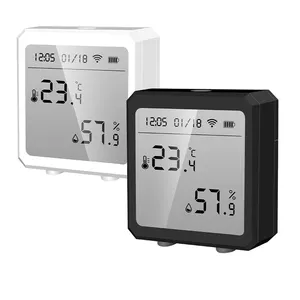 SMATRUL Tuya Wifi Smart Temperature And Humidity Sensor Indoor Hygrometer Thermometer Alarm Battery Display Alexa Google Home