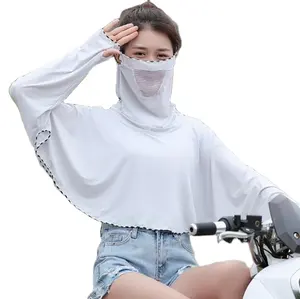 Großhandel maske männer kleidung-Sommer fahren Abdeckung Gesicht Sonnenschutz Kleidung Damen Gesicht maskiert Hals schutz Eis Seide Schal
