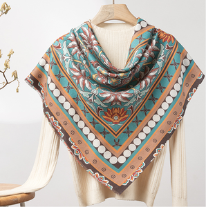 2024新しいスタイルスクエアウールプリントシルクスカーフ冬アクセサリー男性と女性のためのツアーグループ - Product Image 4