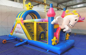 Château gonflable licorne avec toboggan - Aire de jeux aquatique pour enfants pour fête de jardin - Product Image 2