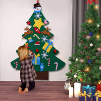Cadeaux à suspendre au mur de la porte, arbre de Noël en feutre avec 40 ornements DIY