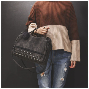 Sac à main en cuir à rivets pour femme, sac à bandoulière, sac messager, sac fourre-tout décontracté, sac à main pour femme - Product Image 4