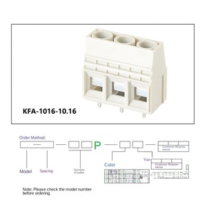 KFA-1016-10.16 High Current 57A/65A Spliceable Screw Type Plug-In Industrial PCB <b>Terminal</b> Block 10.16MM Pitch Applications - Product Image 2
