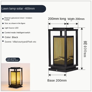 Lampe de jardin moderne en aluminium à LED, IP65 résistante à l'eau, lumière du jour 5000K, abat-jour en bambou, alimentée par énergie solaire, semi-encastrée - Product Image 6
