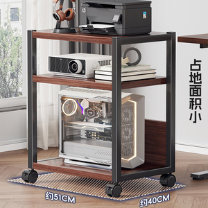 Carrito de almacenamiento para oficina, estructura metálica con tapa de madera de 3 niveles y ruedas para organizar libros y electrónicos - Product Image 2