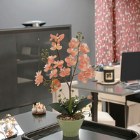 Tizen Set tanaman Bonsai bunga buatan anggrek kupu-kupu kustom terbaru bunga anggrek Phalaenopsis sentuhan nyata