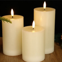Velas de Pilar Eléctricas LED sin Llama, con Llama Realista en 3D, Funcionan con Pilas, con Control Remoto, para Halloween, Ramadán, Cumpleaños