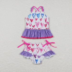 Traje de Baño Floral de Dos Piezas para Niñas, Conjunto de Tankini con Volantes, Ropa de Baño Infantil de Boutique al por Mayor - Product Image 2