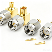 Conector SMA Macho de Ángulo Recto de 90 Grados de Acero Inoxidable Resistente a la Corrosión JWB2 para Cable Coaxial Semirrígido RG405 de 0.086