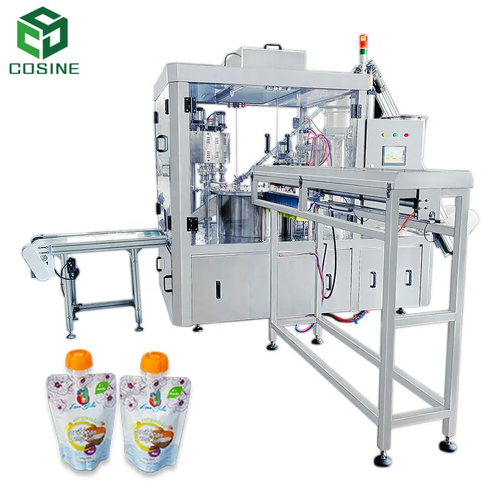 Automatic stand-up pouch Fruit Jam Tomato Paste Honey Sachet Filling capping Packaging Machine