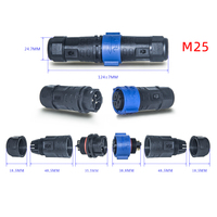 Prise étanche de type autobloquant M25 IP68 PA66 connecteur d'alimentation électrique étanche en nylon pour LED