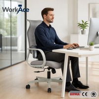 Chaise de bureau ergonomique moderne et confortable avec soutien lombaire auto-ajustable, pivotante, inclinable et réglable en hauteur – Vente en gros pour projets