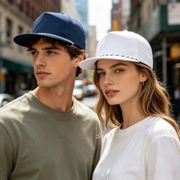 Casquette de sport unisexe vierge avec logo en caoutchouc personnalisé, 5 panneaux, perforations découpées au laser, pour hommes et femmes