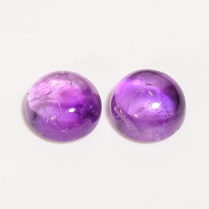 Natural 15ct Amatista Africana Cabujón Par 12X12X6mm Piedras facetadas pulidas Forma translúcida Piedras preciosas sueltas - Product Image 1