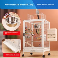 Cage à oiseaux en verre transparent Crystal Palace Luxe pour oiseaux de petite à moyenne taille, cage à perroquet pour la maison, avec plateau de jeu et support roulant.