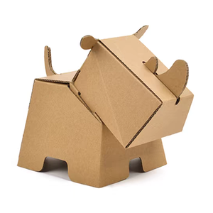 Jeune arbre coloriage monocouche E <span class=keywords><strong>carton</strong></span> ondulé assemblé château dinosaure réservoir Puzzle 5 7 ans bricolage modèle 3D Jigsaw jouet - Product Image 2