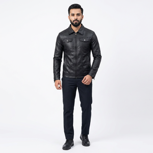 Autumn Winter New Slim-Fit Lapel <b>Tooling</b> Plus Fleece Thickened Short Genuine <b>Leather</b> Breathable Vintage Motorcycle Jacket Men - Product Image 1