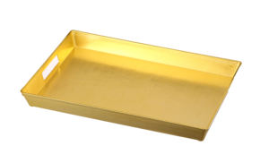 Plateaux en plastique isolants à poignée dorée et argentée de luxe, <span class=keywords><strong>assiette</strong></span> à dîner pour le service de <span class=keywords><strong>mariage</strong></span> - Product Image 6