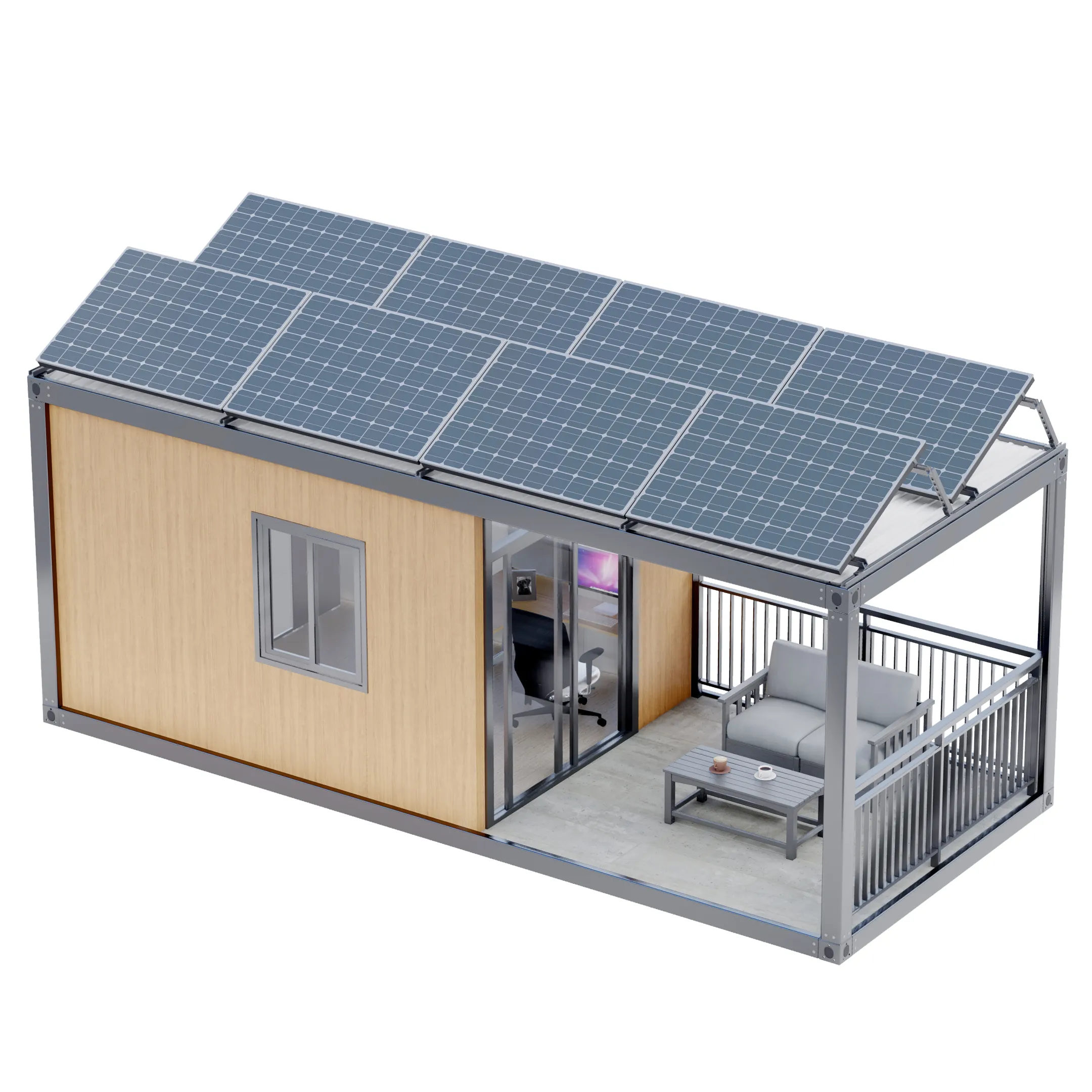 Kunden spezifischer Stil Einfache Installation Erweiterbares Container haus mit Solar