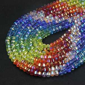 Bán Buôn Rondelle Áo Mặt Pha Lê Hạt AB Màu Vòng Glass Bead Loose Spacer Hạt Đối Với Trang Sức Làm DIY - Product Image 5