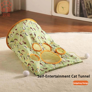 Di alta qualità eco-friendly vendita calda gatto giocattolo carino Self-Play piega Tunnel di carta gatto giocattolo, masticare-resistente palle di peluche Set per gatti - Product Image 6