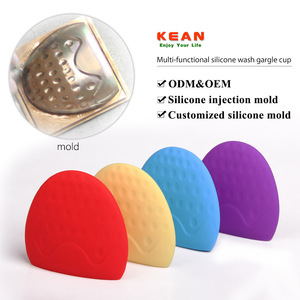 Gobelet à bain de bouche en silicone 150 ml, portable, pour enfants, couleur unie rouge, jaune, bleu, violet - Product Image 3