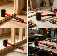 Marteau en caoutchouc pour la construction, marteau artisanal pour l'installation de carreaux de sol, outils à main de haute qualité, manche en fibre de verre OEM, PVC