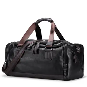 Cross Border Fashion Sports Luggage Mens PU Leather Handbag Travel High-Capacity Fitness Bag Trend