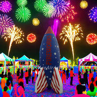 Fusée gonflable géante de 8m, modèle gonflable de ballon de feux d'artifice pour la décoration d'événements publicitaires américains