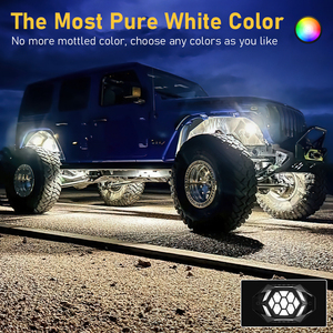 Kit de iluminación de música personalizada <span class=keywords><strong>App</strong></span> Control 4 8 12 Pods LED RGBW Rock luces para coches todoterreno SUV ATV vehículo Led Rock luces - Product Image 4
