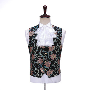 Nouveau <span class=keywords><strong>costume</strong></span> pour <span class=keywords><strong>homme</strong></span> en trois <span class=keywords><strong>pièces</strong></span>, style européen <span class=keywords><strong>vintage</strong></span>, Renaissance, antique, imprimé floral, <span class=keywords><strong>costume</strong></span> de scène Prince Charmant pour <span class=keywords><strong>homme</strong></span> - Product Image 5
