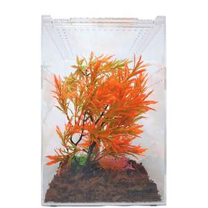 Bac à do en acrylique avec couvercle coulissant, boîte transparente en plastique PMMA pour petits animaux de compagnie, 9 pièces - Product Image 3