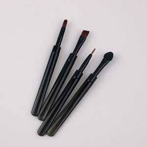 Lot de 4 mini-pinceaux à paupières à manche court, professionnels pour détails, correcteur, sourcils et estompage – Ensemble de pinceaux cosmétiques - Product Image 5