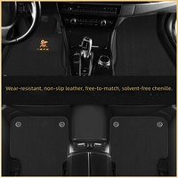Tapis de sol de voiture en cuir PU sur mesure, épaisseur 5 mm, toutes saisons, double couche, doublures de sol auto en peluche, ensemble de 3 pièces