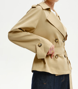Manteau <span class=keywords><strong>Trench</strong></span> <span class=keywords><strong>Court</strong></span> <span class=keywords><strong>Femme</strong></span> Double Boutonnage Ceinturé Coupe-Vent Automne Hiver Streetwear Bureau et Trajet Quotidien - Product Image 4