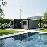 Maison conteneur portable et extensible de 40 pieds sur 20 pieds, Villa préfabriquée de luxe à 2 chambres, Annexe, Maison mobile préfabriquée de 40 pieds