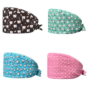 Motif <span class=keywords><strong>de</strong></span> soutien imprimé personnalisé 100% pur coton motif <span class=keywords><strong>de</strong></span> dent respirante bonnet <span class=keywords><strong>de</strong></span> gommage dentaire chapeaux <span class=keywords><strong>de</strong></span> gommage pour les dentistes - Product Image 3