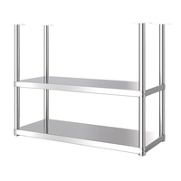 OEM Gecustomizeerde Hotel Restaurant Keuken Zware Kwaliteit Dubbellaags Ontwerp 201 304 RVS Overhangende Plafondplank