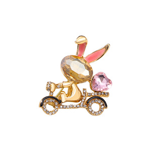 Scialle femminile scialle accessori per spille Mini bici con spilla di coniglio con diamanti squisito segno zodiacale di nicchia graziosi gioielli con animali - Product Image 6