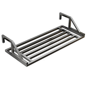 Séchoir de balcon double barre rectangulaire à crochets, organisateur de vêtements, support de rangement, tringle de séchage pour rail de fenêtre et rebord de fenêtre - Product Image 2