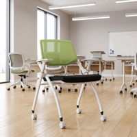 Chaise de formation moderne en tissu, pliable et à roulettes, pour salle d'école, hôtel, hôpital