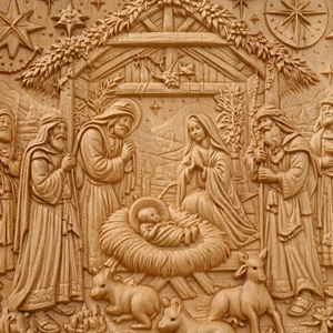 Plaque Cadeau en Bois Scène <span class=keywords><strong>de</strong></span> Nativité, Souvenir <span class=keywords><strong>de</strong></span> la Nativité <span class=keywords><strong>de</strong></span> Jésus Sculpté à la Main, Souvenir <span class=keywords><strong>de</strong></span> Noël Chrétien en Gros - Product Image 4