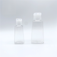 Flacon de gel désinfectant pour les mains en plastique transparent portable de 30 ml et 60 ml, emballage pour soins de la peau, flacon à presser avec bouchon rabattable