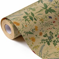 Papel de Regalo Vintage con Diseño de Margaritas para Envolver Regalos Navideños