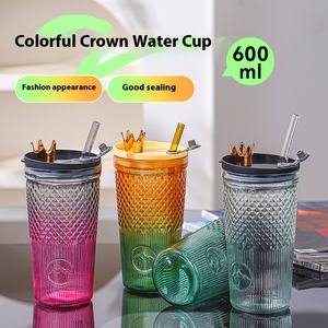 Haute apparence niveau couronne <span class=keywords><strong>verre</strong></span> Sippy tasse filles grande capacité fruits thé cadeau tasse thé vert pratique tasse - Product Image 2