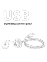 Cable Circular USB2.0/3.0 Impermeable IP67 de Lshitech, Conector Hembra a Macho, Longitud Extendida de 1.5-5 Metros