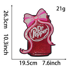 Kustom Chenille Patch payet ramah lingkungan busur besi pada Cola botol dengan busur payet patch untuk pakaian - Product Image 6