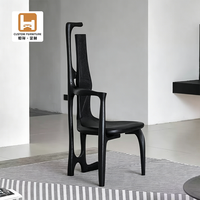Fauteuil de salon en bois massif, moderne, à dossier haut, fauteuil d'appoint, siège de détente en bois, chaise individuelle design