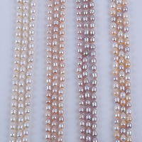 7 "gros 18cm brins courts 6-7mm blanc rose violet couleur riz perle d'eau douce brin pour la fabrication de bijoux