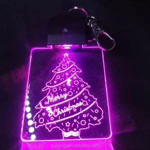 Acrylic Key Chain Small Night Light Key Chain Backpack Pendant Christmas 3D LED Night Light Keychain